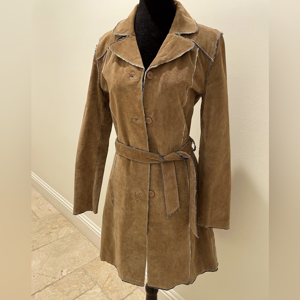 Cool Suede mid-thigh jacket
